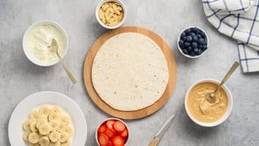 wrap quesadilla tortilla fruits recette petit déjeuner