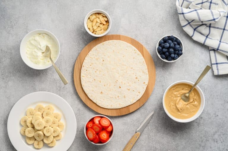 wrap quesadilla tortilla fruits recette petit déjeuner