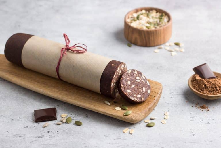 saucisson chocolat recette italienne dessert original fête vegan