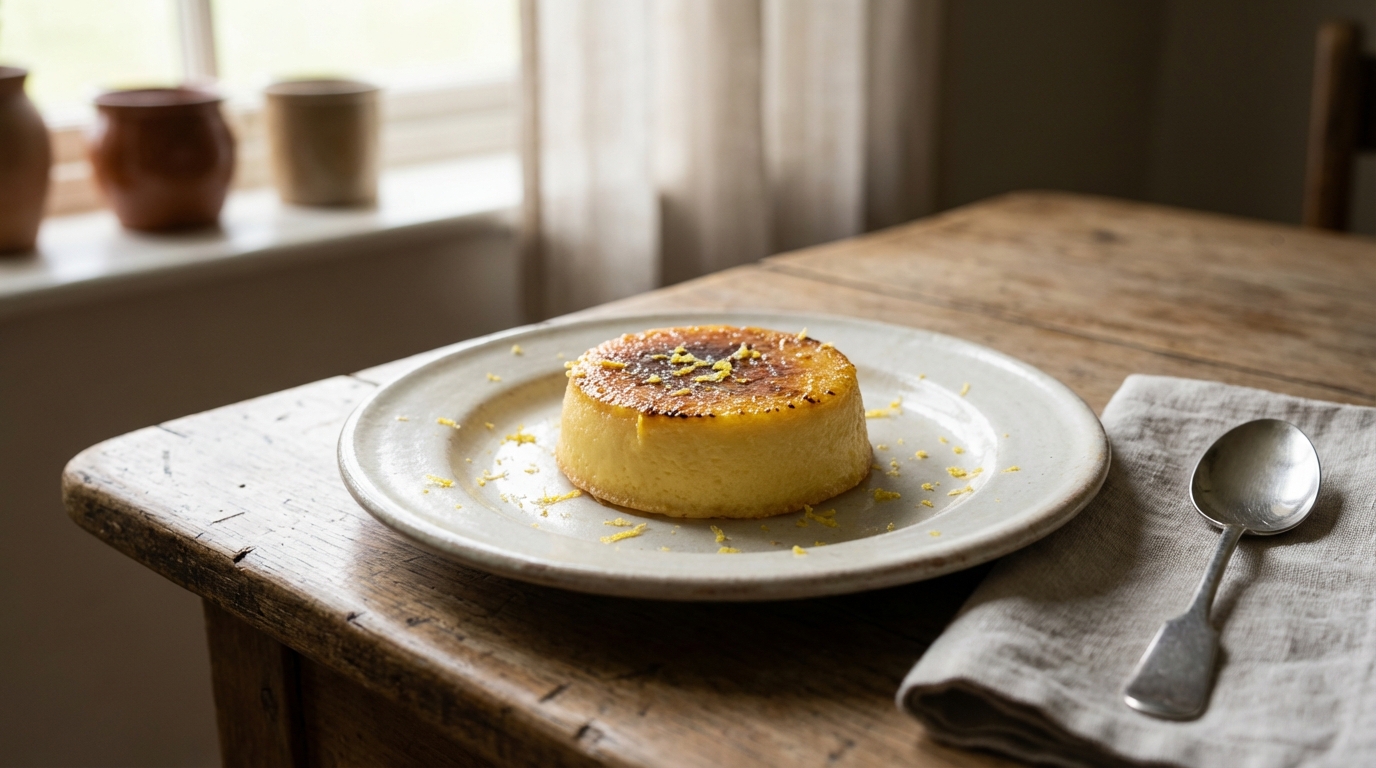 Ce mode de cuisson oublié donne au flan au citron vegan une texture si fondante qu’on dirait une crème pâtissière