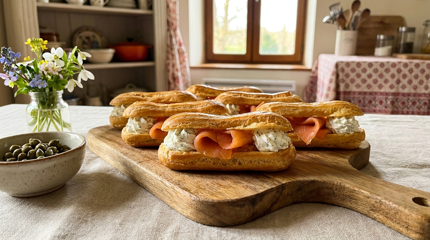 « Ma belle-mère a cru que j’avais fait appel à un traiteur » : cette éclair garnie au saumon fumé et à l’aneth a volé la vedette de tout l’apéritif