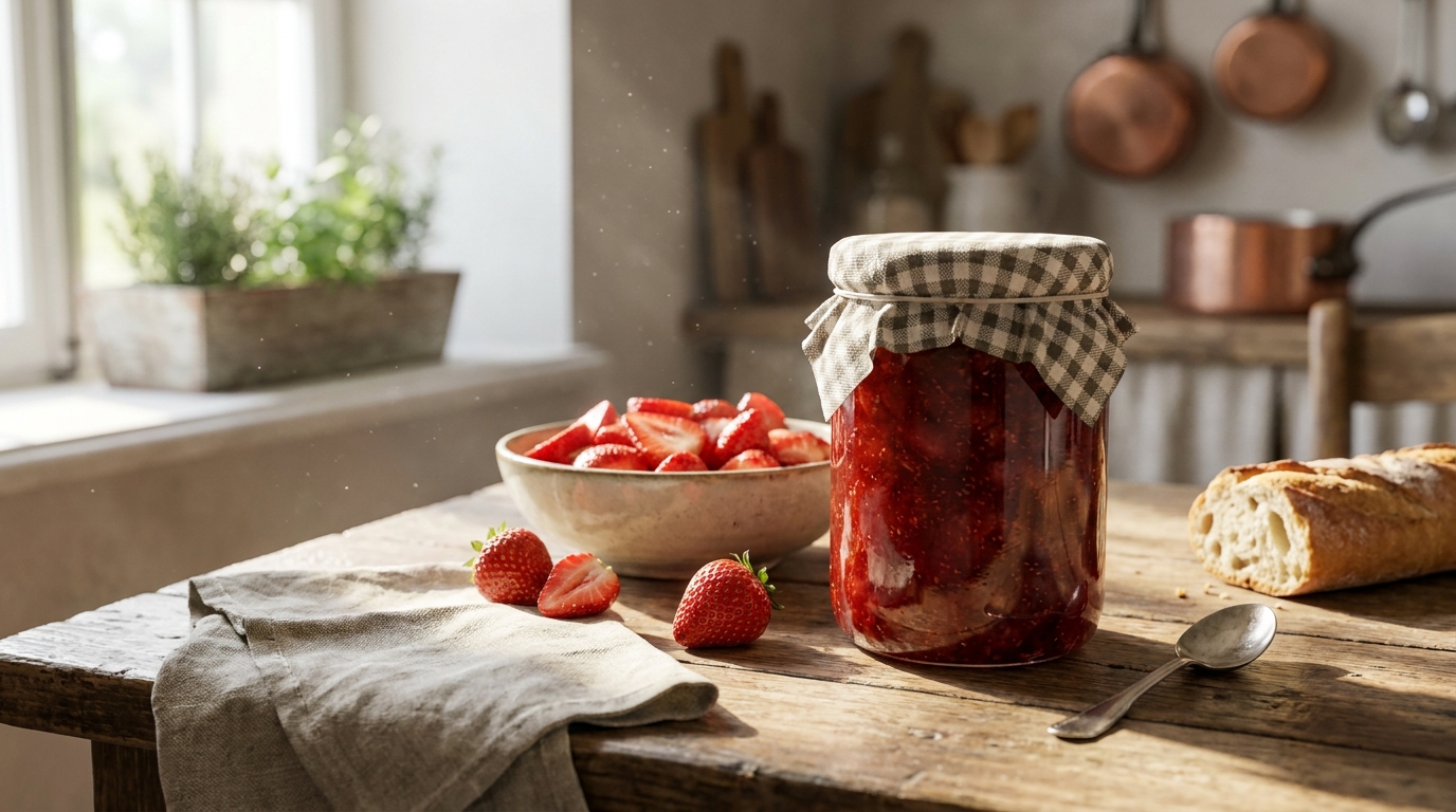 Chaque été je passais une heure à touiller ma confiture de fraises : cette année, j&rsquo;ai laissé les fraises dormir une nuit et le micro-ondes a fait le reste