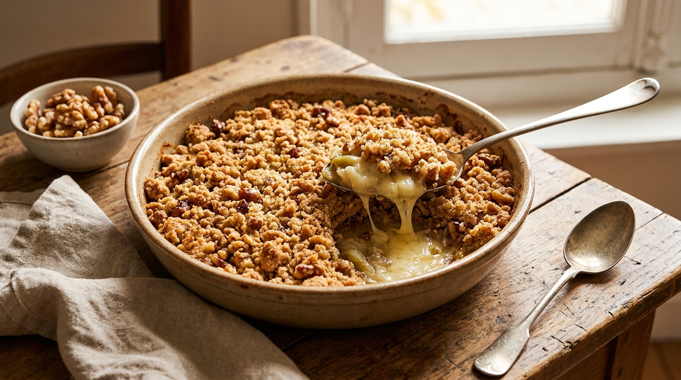 Crumble d’endives aux noix et au comté : le gratin crousti-fondant facile pour un dîner du quotidien