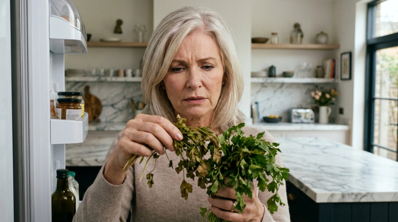 J&rsquo;ai posé mes herbes fraîches dans un verre au frigo comme un bouquet : dix jours après, elles étaient encore vert vif