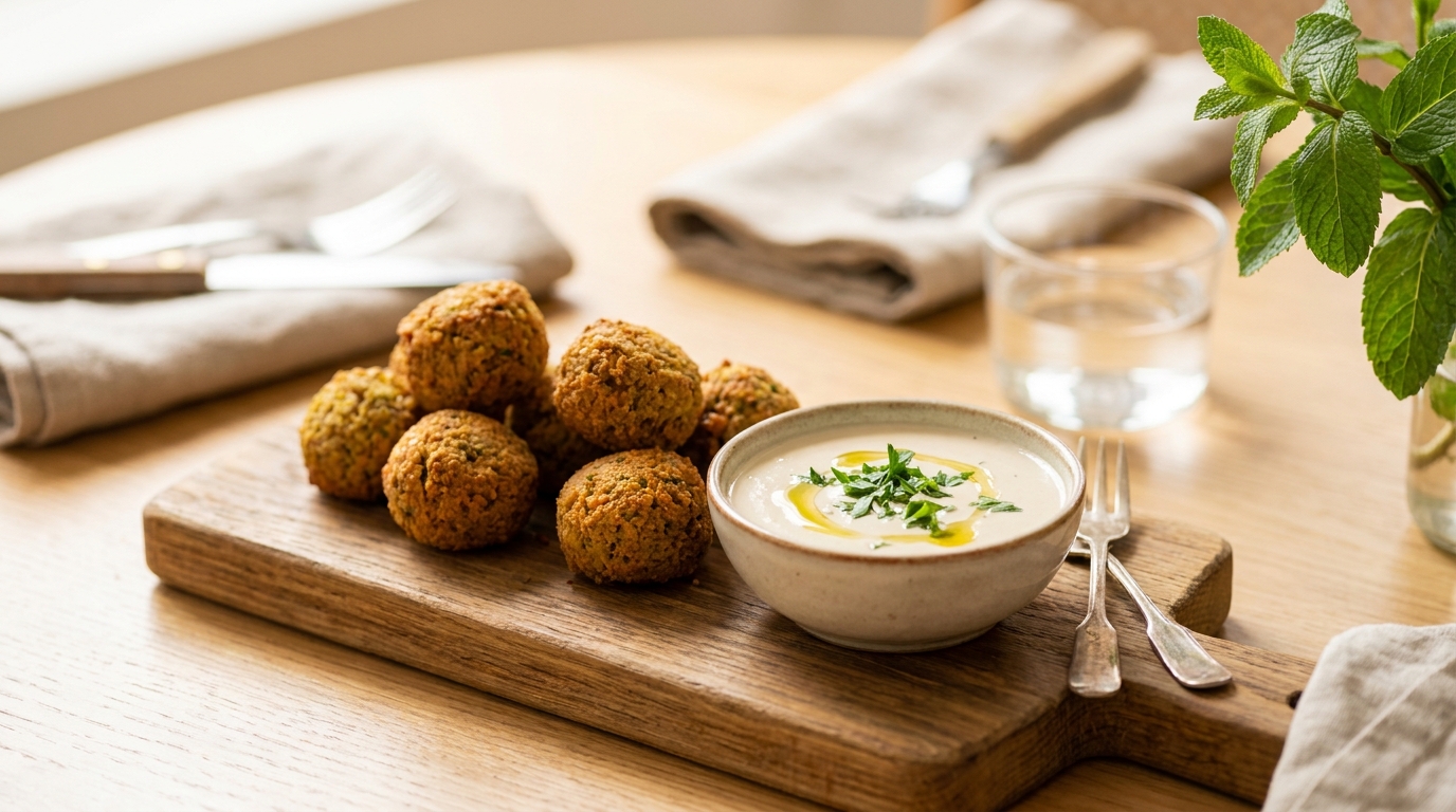 J&rsquo;ai remplacé la friteuse par le four pour mes falafels un dimanche soir : depuis, je ne fais plus jamais l&rsquo;apéro autrement et mes invités me réclament la sauce au yaourt
