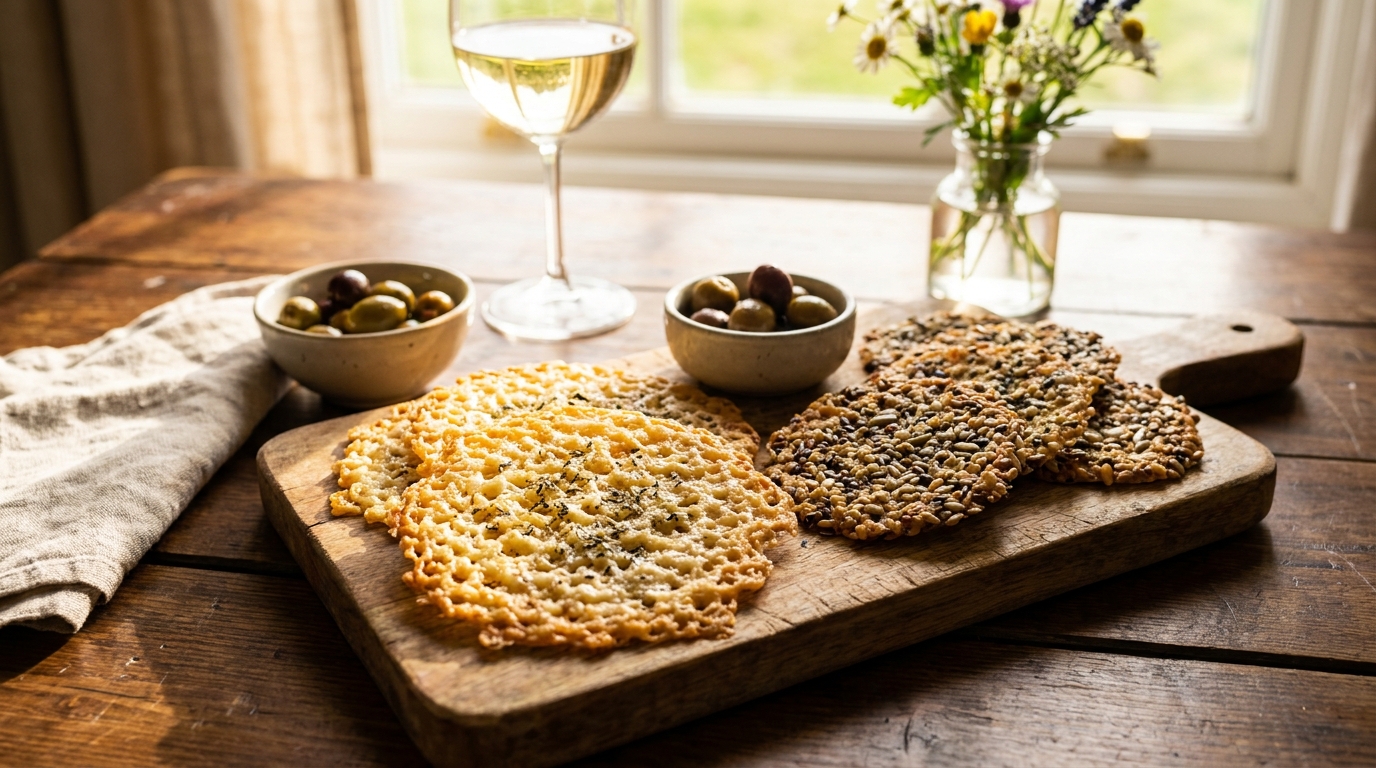 J’ai sorti ces tuiles croustillantes au comté et graines pour l’apéro improvisé d’hier soir : mes invités les ont englouties avant que je puisse en goûter une seule