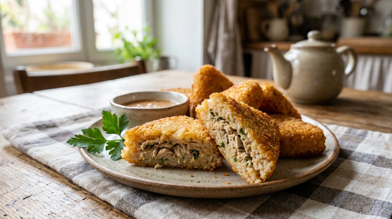 J’avais du riz froid et une boîte de thon végétal : après découpe et passage à la poêle, on aurait dit du snacking de restaurant