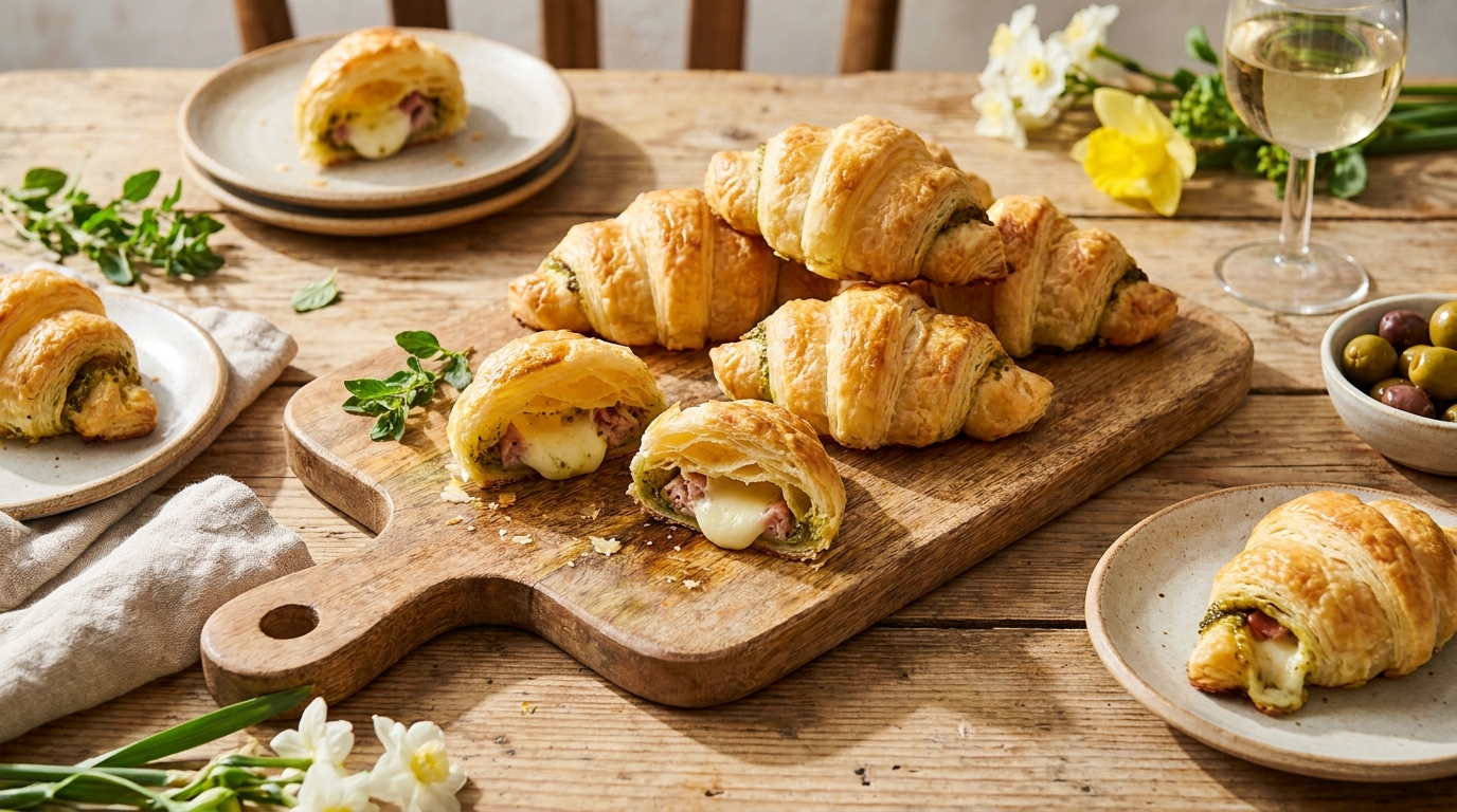 « Tu n&rsquo;as quand même pas fait ça en 20 minutes ? » : mes mini-croissants salés au pesto et mozzarella, l&rsquo;apéro rapide, facile et ultra efficace