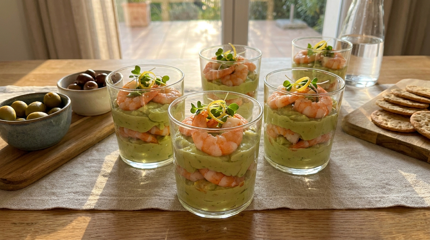 C’est fini pour les apéros lourds : en 2026, ces verrines avocat-crevettes fraîches s’imposent sur toutes les tables