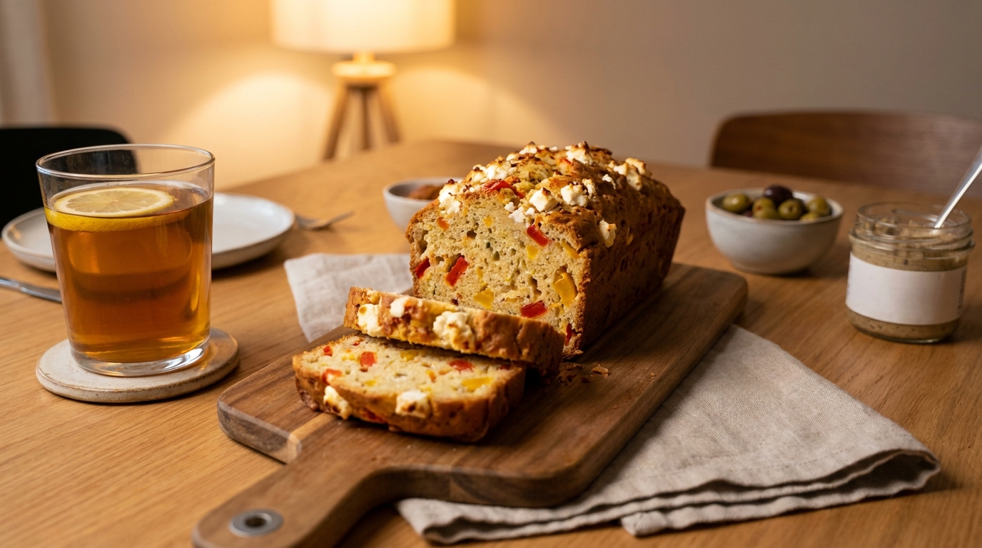 Froid et flemme ? Ce cake moelleux à la feta et aux poivrons se prépare en 10 minutes, apéritif gourmand à partager