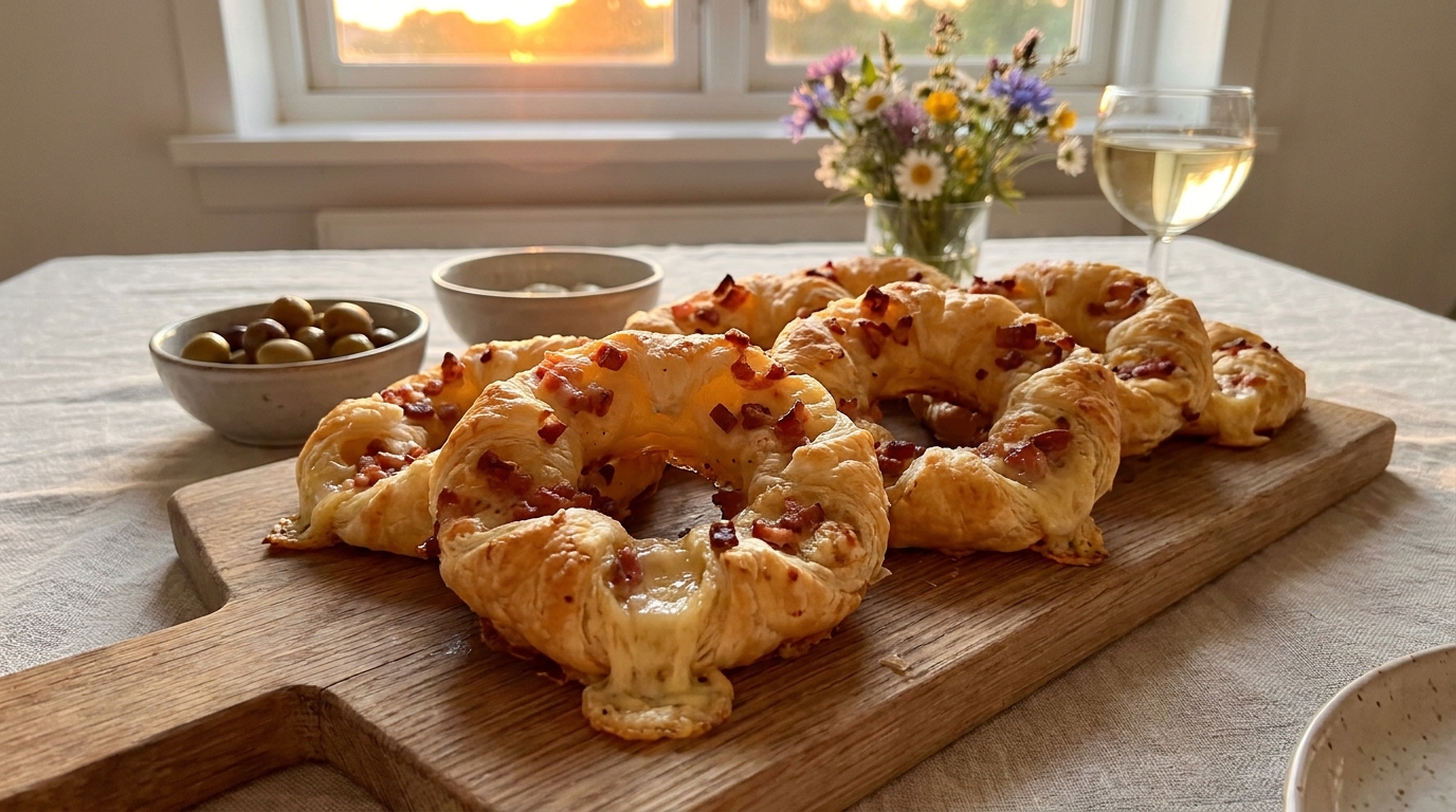 J’ai façonné des petites couronnes salées avec des lardons et du fromage râpé : à la sortie, personne n’a compris comment j’avais obtenu cette texture