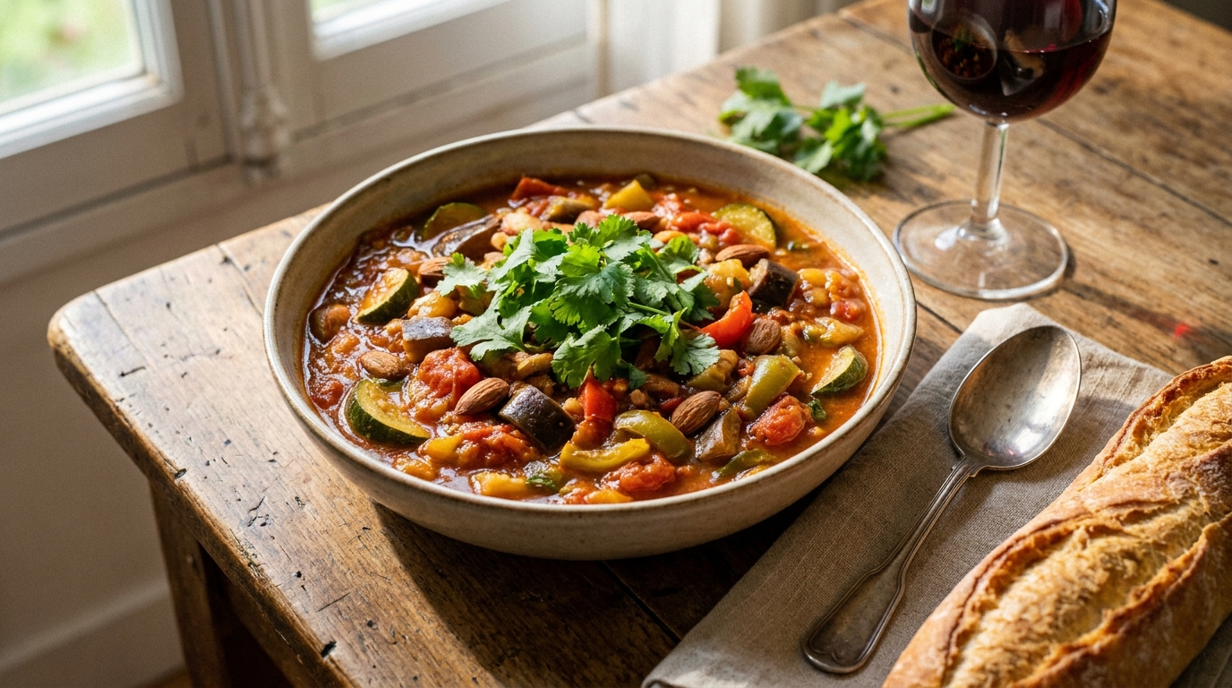 J’ai glissé un légume d’été dans mon mijoté vegan aux amandes et aux épices : à table, tout le monde a voulu connaître la sauce