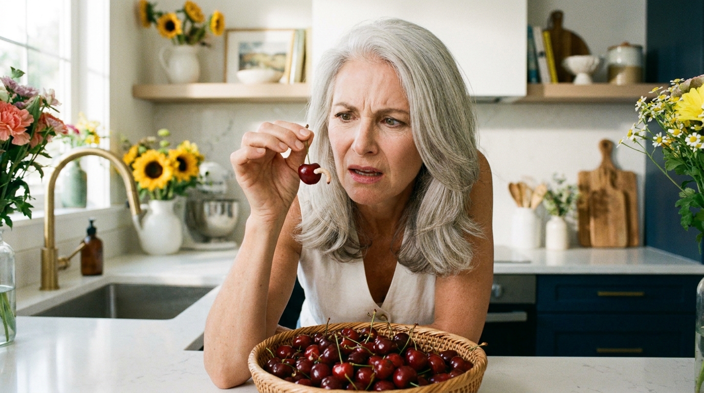 J’ai plongé mes cerises dans de l’eau salée avant de les manger : ce qui est remonté à la surface m’a coupé l’appétit