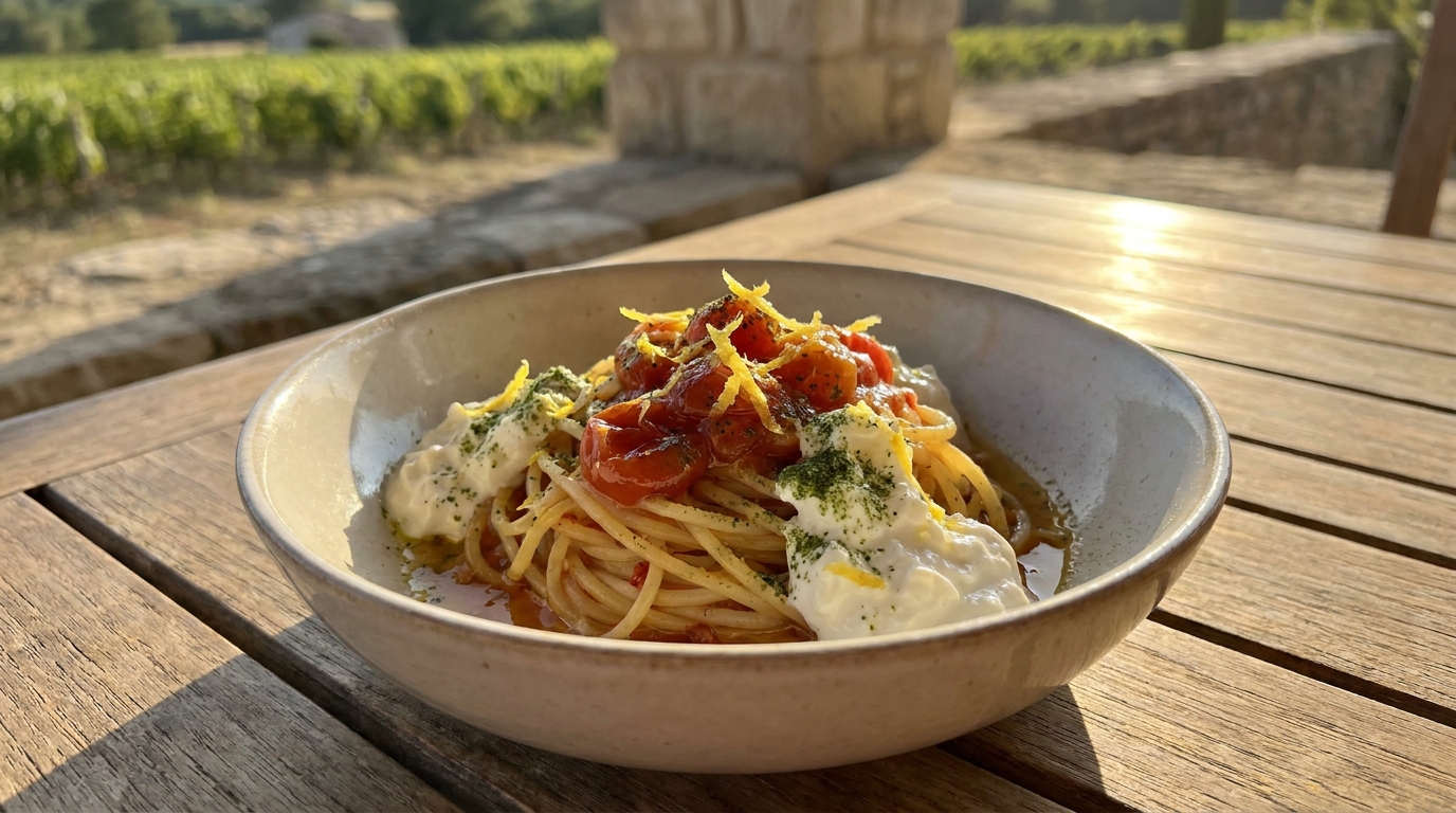 J’ai toujours servi mes pâtes chaudes : un cuisinier m’a montré que froides à la stracciatella, elles changeaient tout en entrée d’été