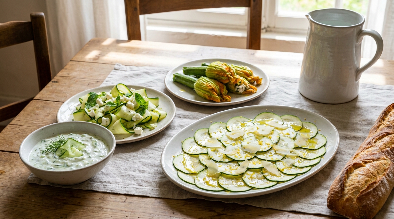 J’avais tellement de courgettes que j’ai voulu tout donner : ma voisine m’a plutôt montré 5 façons de les servir froides et on s’est régalées
