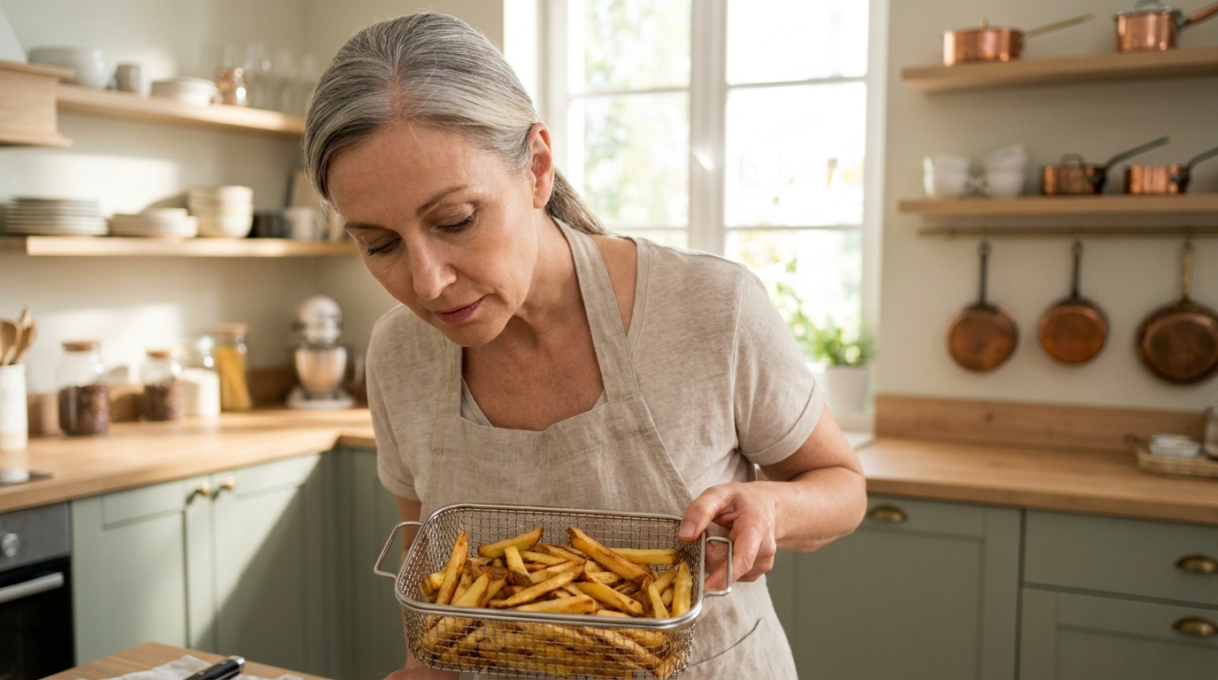 Je ratais mes frites maison depuis des années : mon beau-père m’a regardé les plonger dans l’huile et m’a dit que je sautais une étape