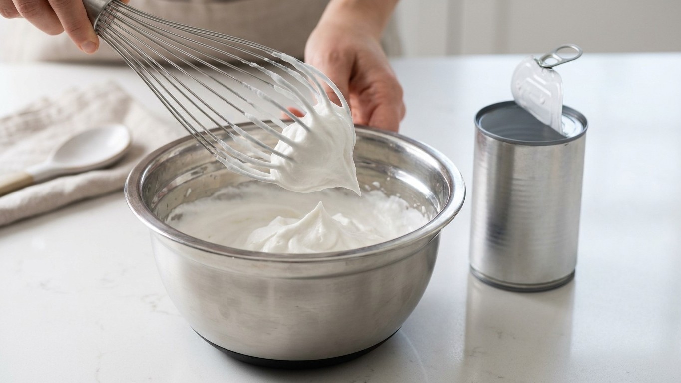 J&rsquo;ai glissé ma brique de lait de coco au frigo toute une nuit juste pour tester : mes invités ont cru que ma chantilly venait d&rsquo;un siphon de pâtissier