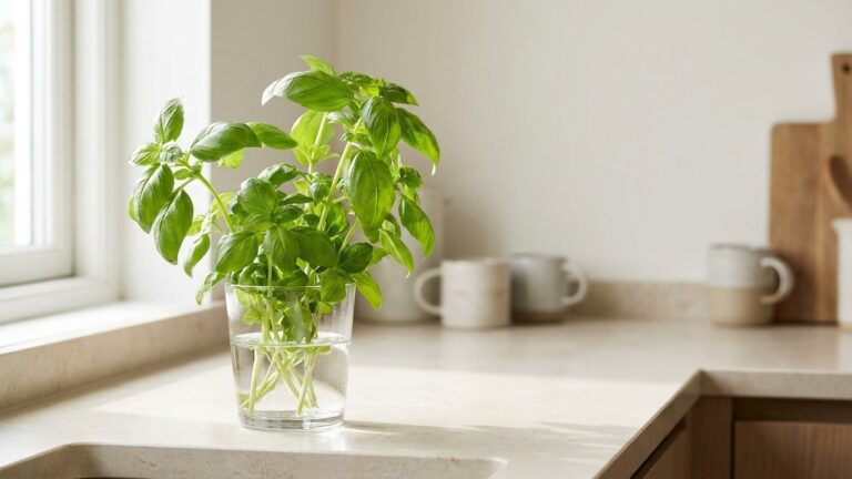 J'ai plongé les tiges de mon basilic dans un verre d'eau comme un bouquet juste pour tester : une semaine plus tard, mes i...