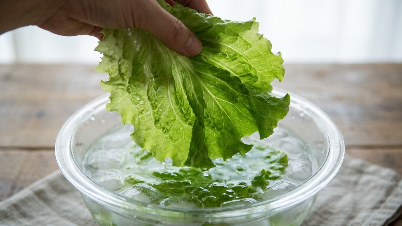 J&rsquo;ai plongé ma laitue toute ramollie dans l&rsquo;eau glacée juste pour tester : 15 minutes plus tard, mes invités ont cru que je venais de la cueillir au jardin