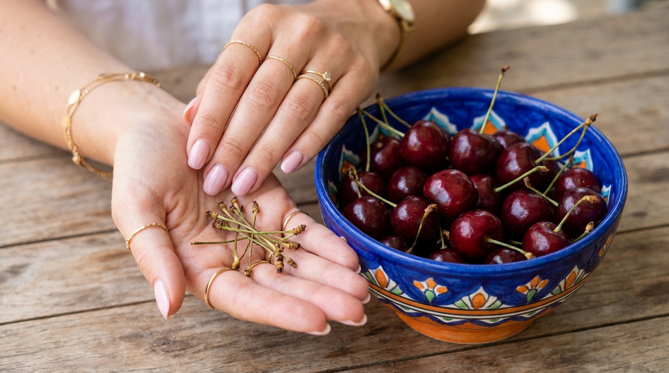 Ma voisine ne jette jamais les queues de ses cerises et ce n’est pas par radinerie : les 4 usages qu’elle en tire