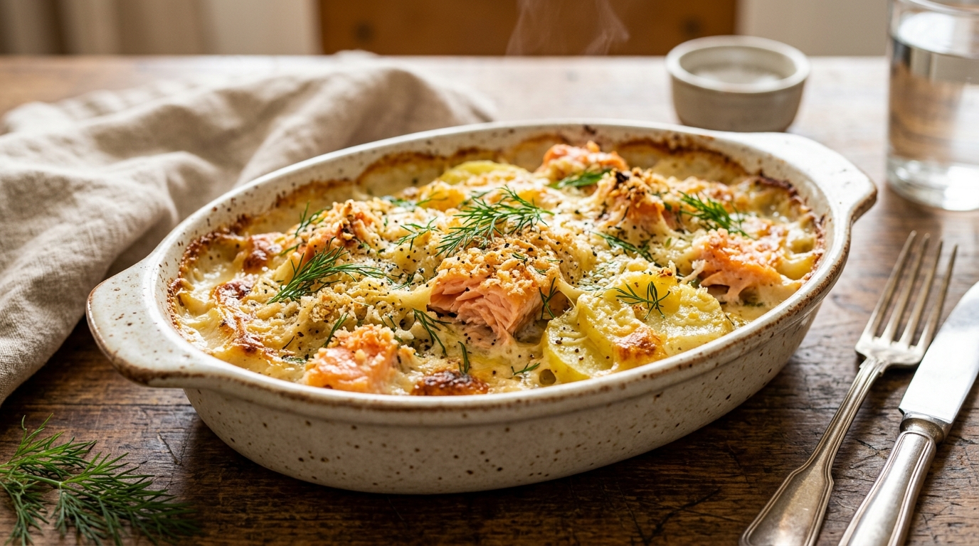 Fini le gratin dauphinois du dimanche : ce plat de pommes de terre et de poisson rose met la tablée d’accord