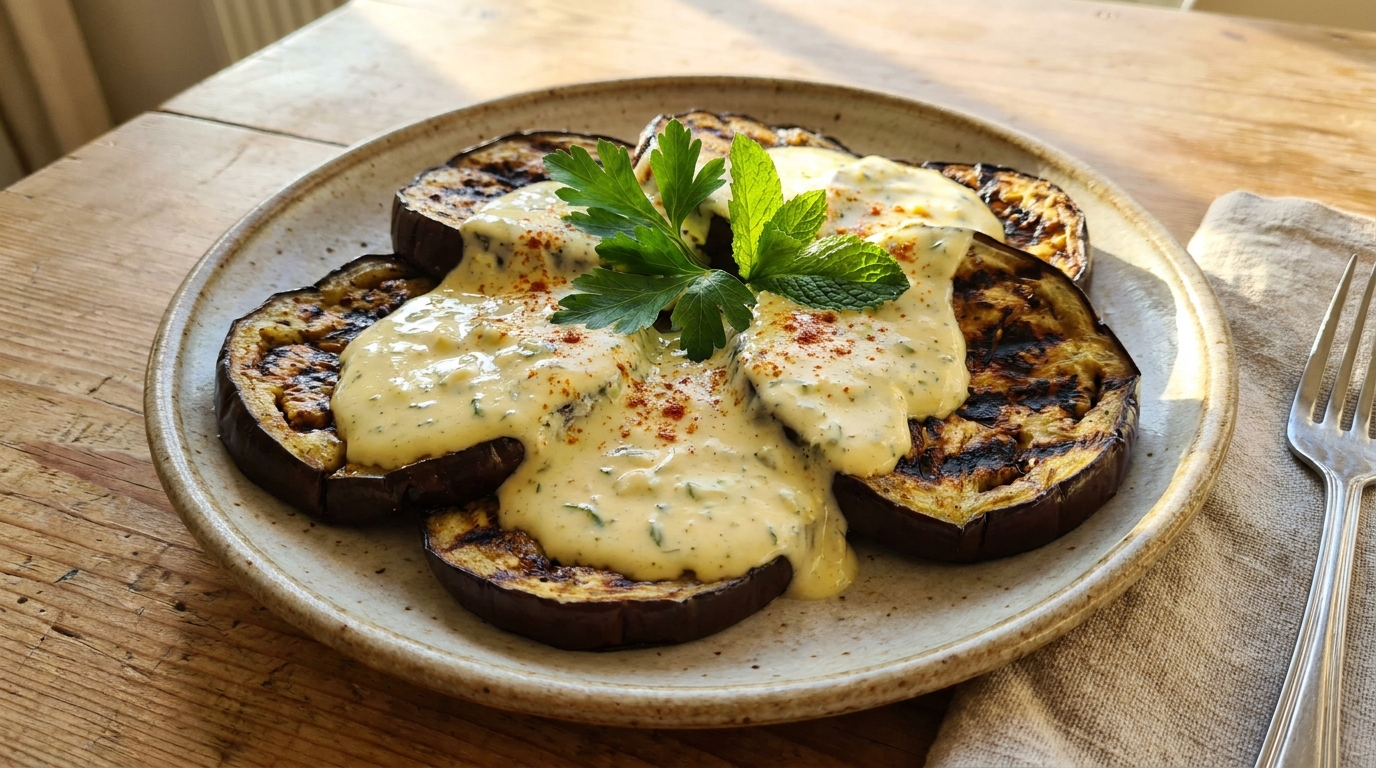 Fini les aubergines fades sorties du four : à la plancha avec ce nappage crémeux, elles font oublier tout le reste du repas