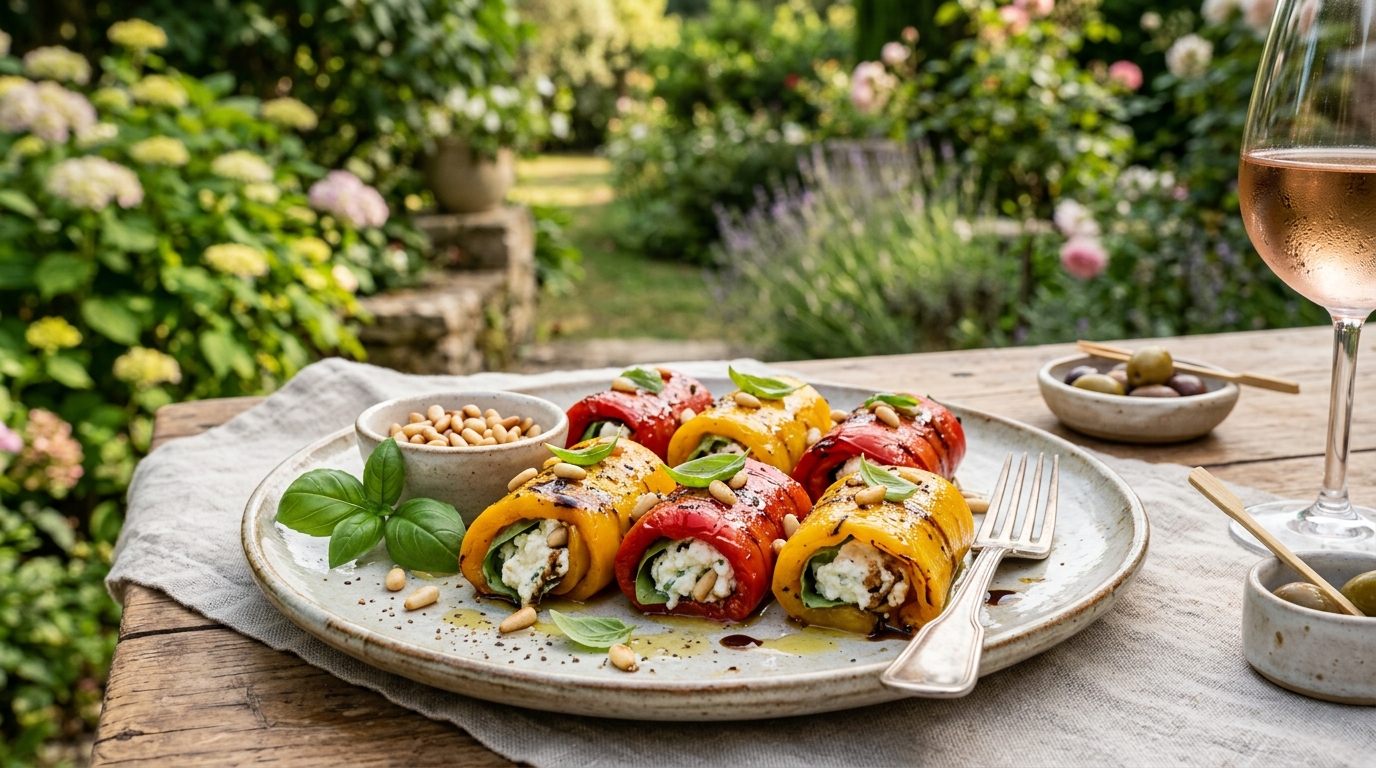 J&rsquo;ai fait fondre mes poivrons au four juste pour les rouler : mes invités ont vidé le plateau avant même l&rsquo;apéro