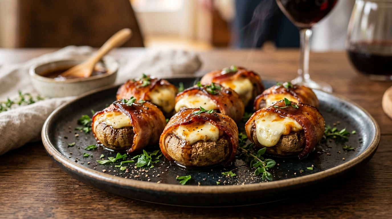 J&rsquo;ai glissé de la mozzarella dans mes champignons de Paris avant de les enrouler : le plateau apéro s&rsquo;est vidé en dix minutes
