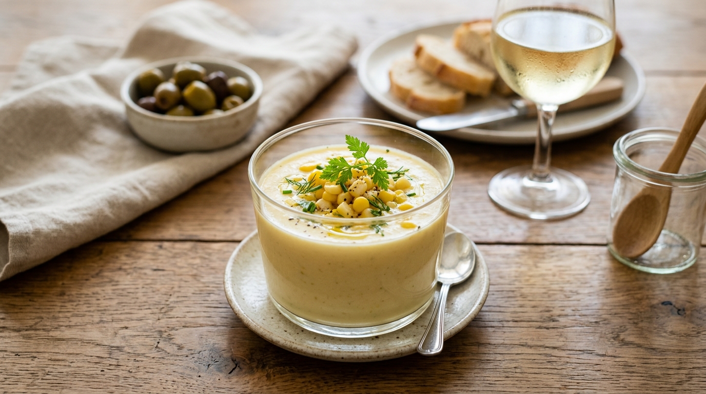 J&rsquo;ai mixé quelques épis de maïs juste pour vider mon frigo : mes invités ont vidé leur verrine et m&rsquo;ont demandé la recette