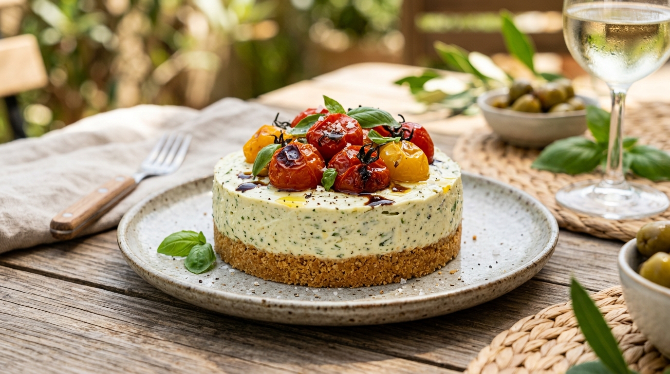 J&rsquo;ai posé ce cheesecake salé glacé au basilic sur la table : plus personne n&rsquo;a touché aux chips