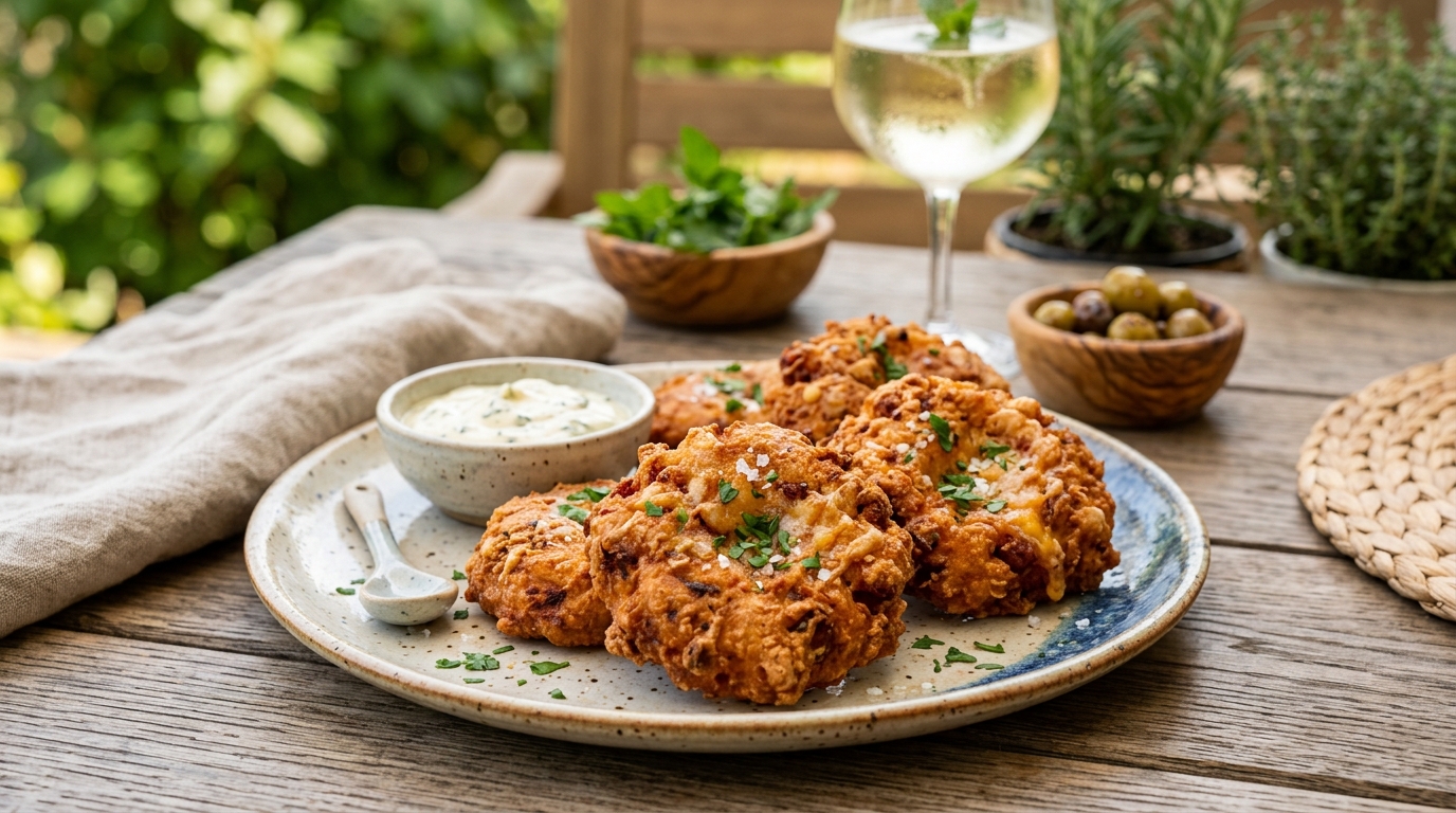 J&rsquo;ai posé ces croquettes de chorizo au double fromage sur la table juste pour tester : le plat était vide avant que je m&rsquo;assoie