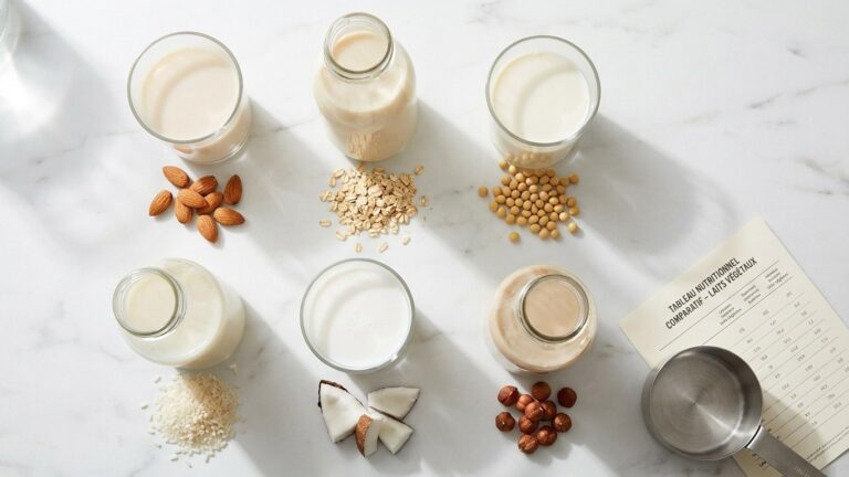 Lait végétal calories : comparatif des apports caloriques selon chaque variété