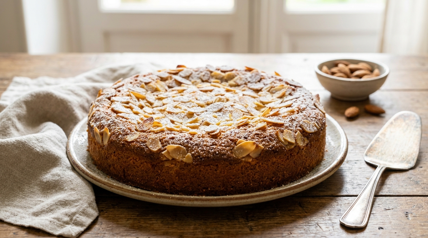 Sous la pluie d’amandes effilées : le gâteau moelleux à la frangipane qui embaume la maison tout l’après-midi