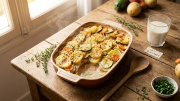 Gratin au lait végétal : une béchamel légère pour un plat toujours fondant