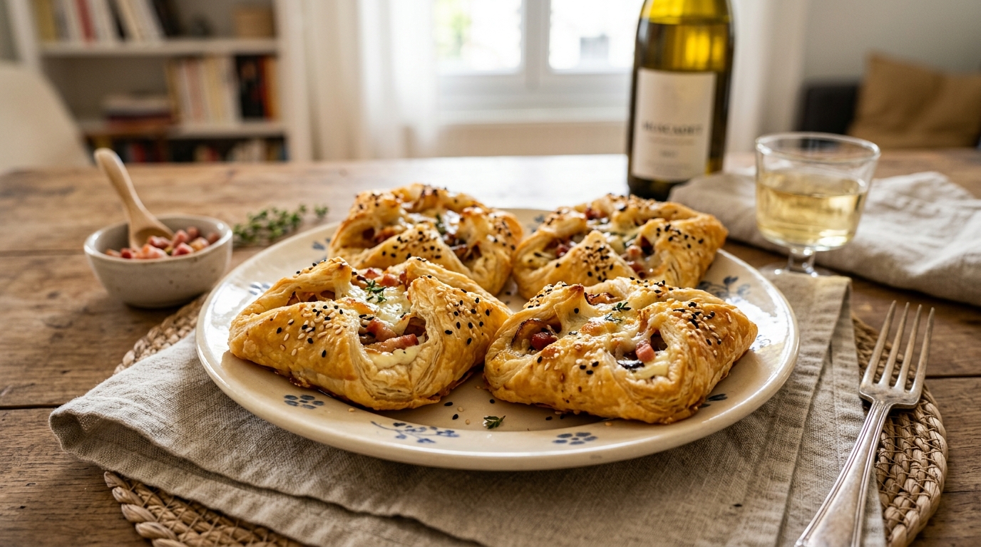 J’ai plié les bords d’une pâte feuilletée juste pour tester : mes invités ont cru que je les avais achetées chez le boulanger