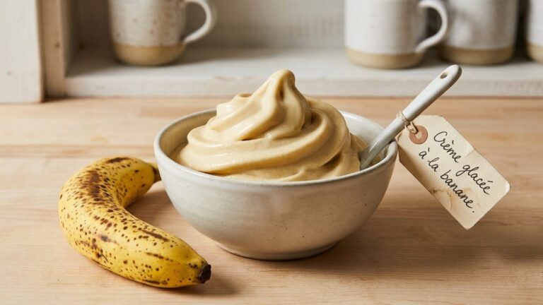 « Ni lait ni sucre ajouté » : ce dessert glacé que je prépare avec ce qui noircit sur mon plan de travail