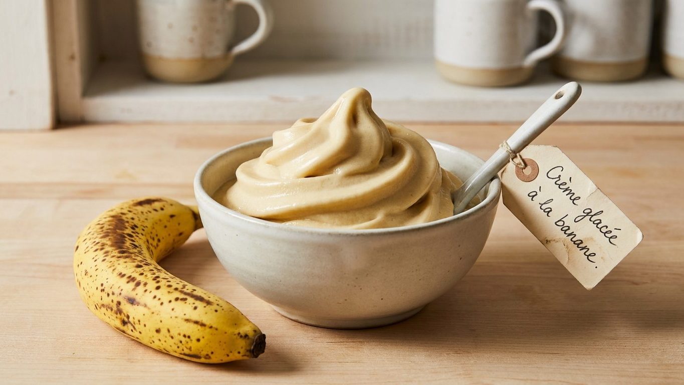 « Ni lait ni sucre ajouté » : ce dessert glacé que je prépare avec ce qui noircit sur mon plan de travail