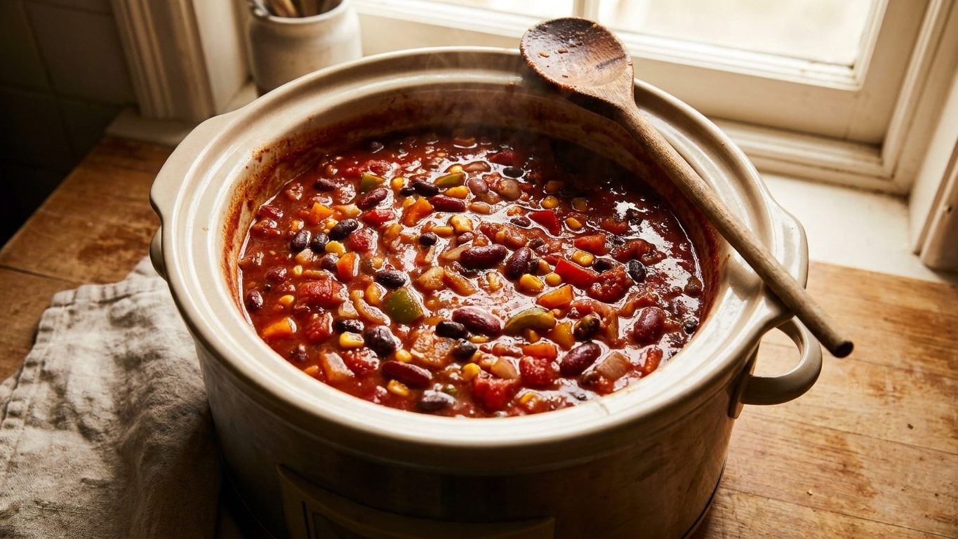 « Vide-la tout de suite » : ce détail dans la mijoteuse de mon chili végétarien a alarmé une amie diététicienne juste avan...