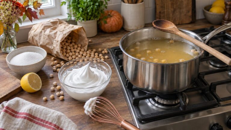Aquafaba maison : la méthode complète pour réussir son jus de pois chiche