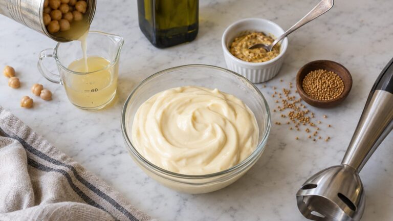 Aquafaba mayonnaise vegan : la recette onctueuse prête en cinq minutes