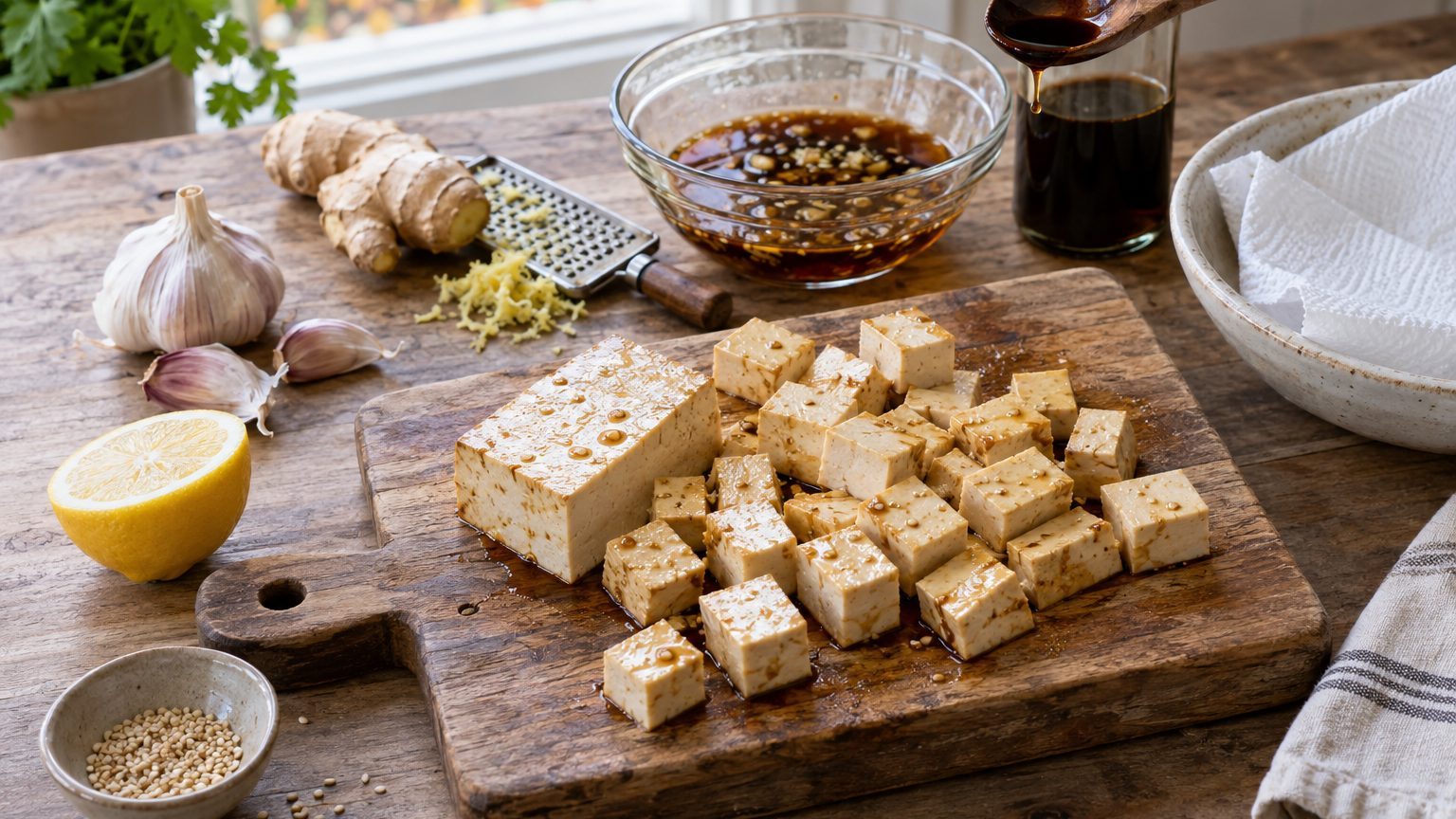 Marinade pour tofu ferme : recettes, temps de marinade et astuces