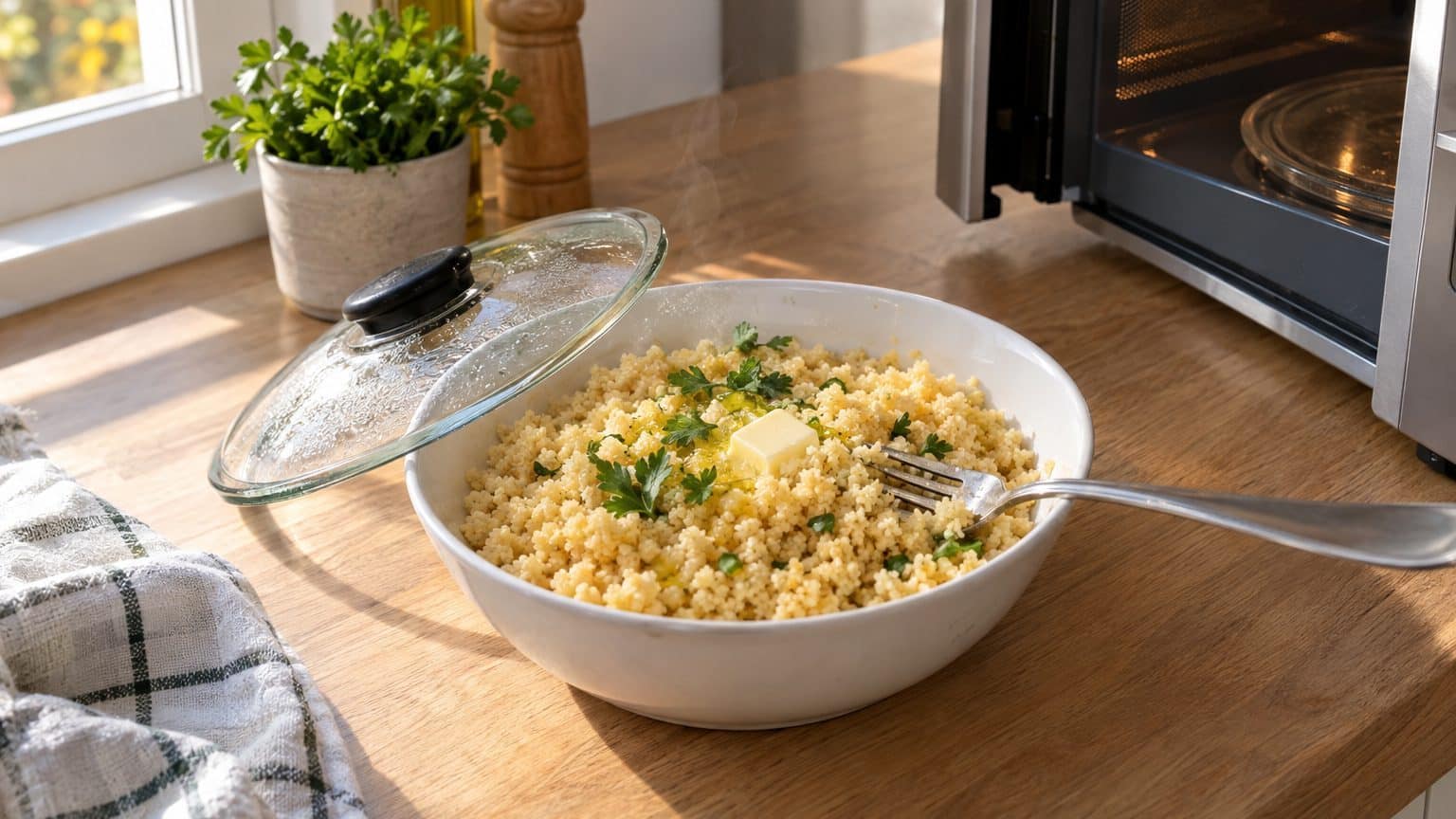 Réchauffer un couscous au micro-ondes sans le dessécher