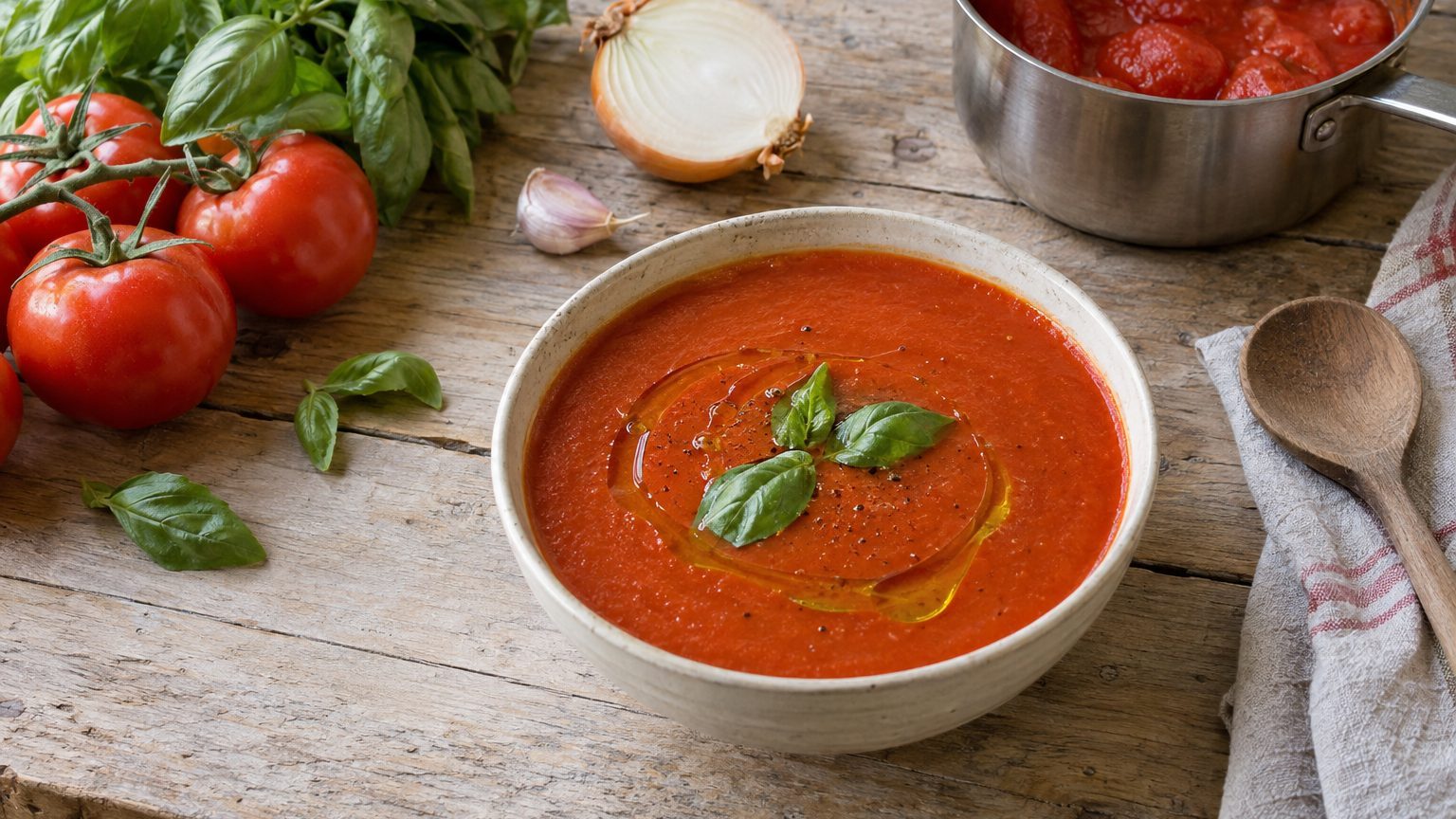 Soupe à la tomate maison : recette facile et rapide